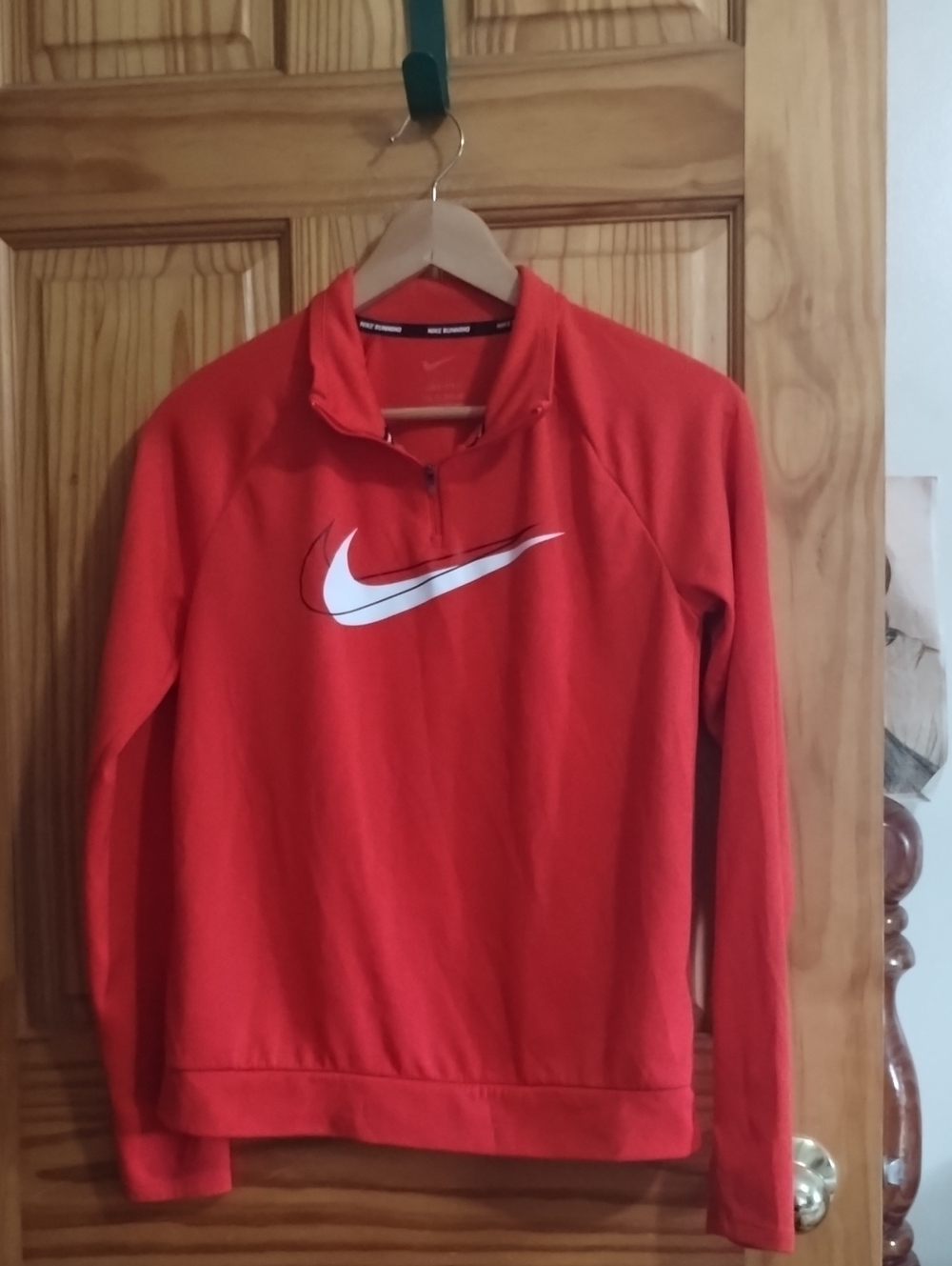 Nike  Red Pullover Hoodie with White Swoosh